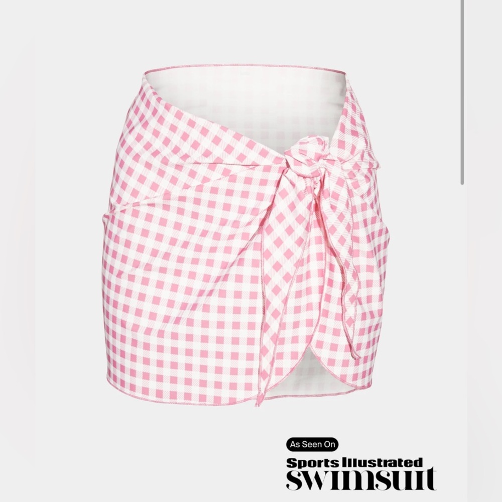 Knix Pink Gingham Swim Skirt
